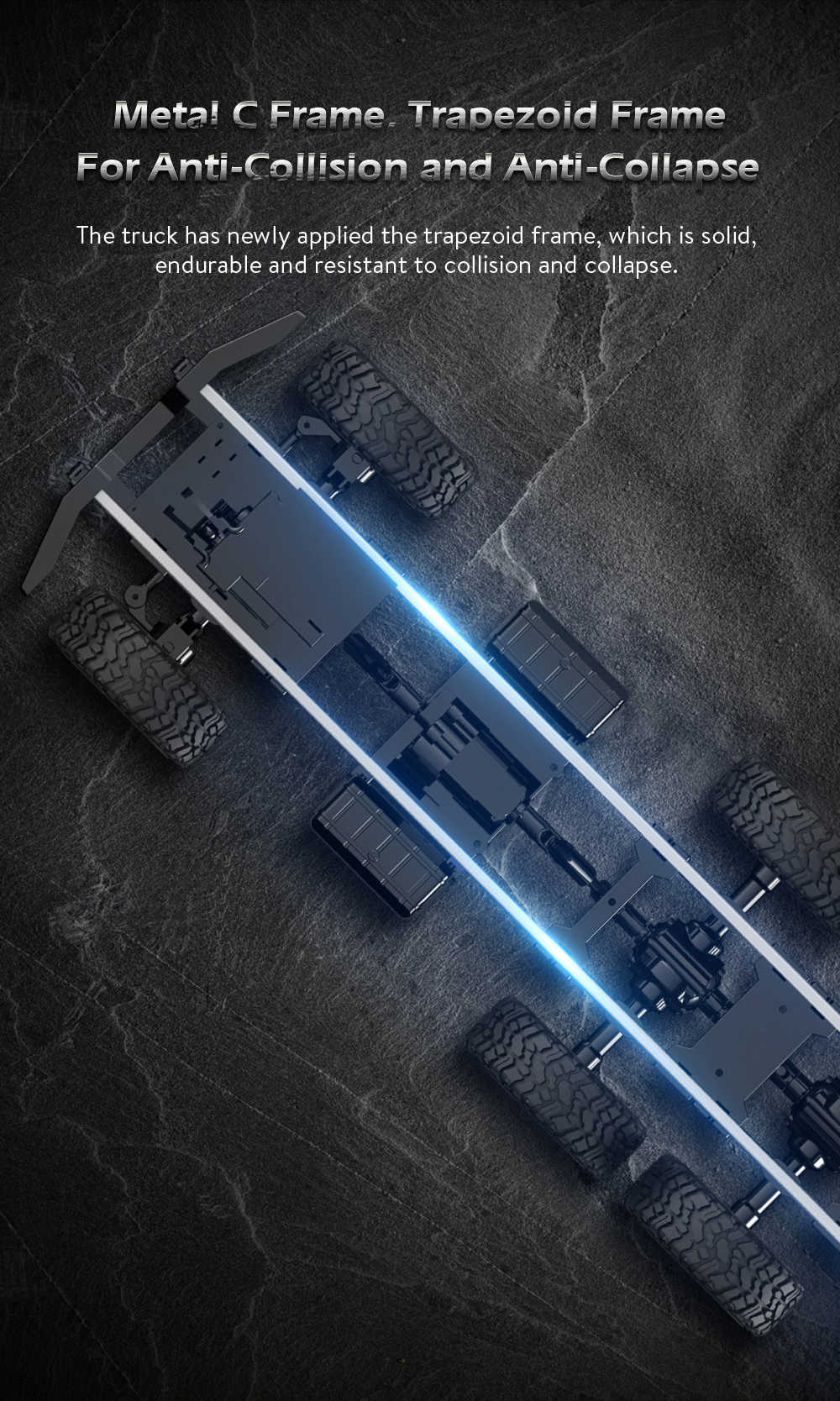 JJRC Q61 Transporter RC Car 2.4G 1:16 4WD Brushed Off-road Military Truck RTR - Navy Blue