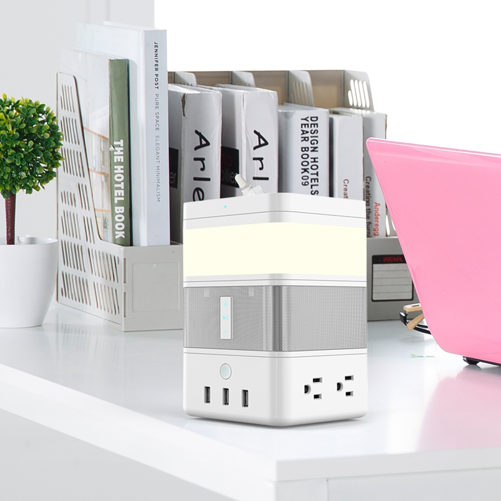Geekbes Free Cube Power Strip Work with Free Cube Ambient light / wireless charger of - White