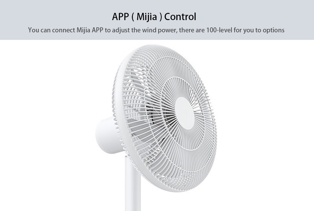 Xiaomi Mijia DC Frequency Conversion Floor Fan AI Voice Control 120 Degree Oscillating Fan APP100 Speed Settings - White