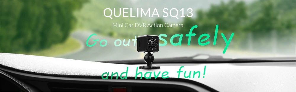 Quelima SQ13 Mini Car DVR 1080P HD Sports DV Camera Night Vision With 8 IR Lights 155 Degrees FOV Angle - Black