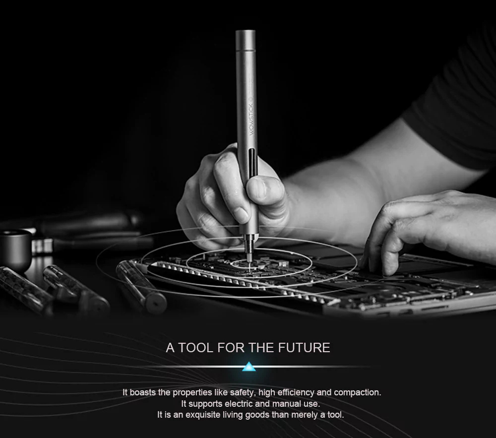 Xiaomi Wowstick 1F + Electric Screwdriver Bits Toolkit for Reparing Phone Toy Laptop Digital Product - Gray