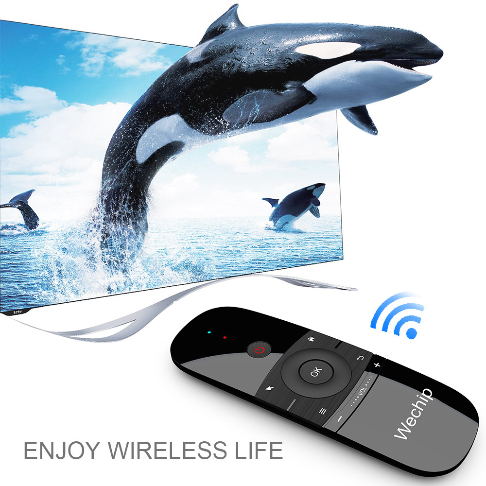 Wechip W1 2.4G Air Mouse&Wireless Keyboard English Support Mac OS/Windows/Android/Linux - Black