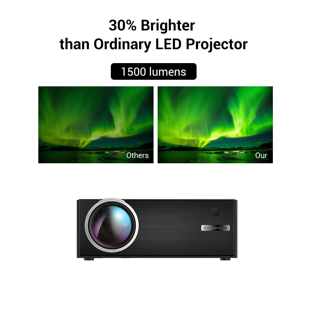 Cheerlux C7 Projector LCD 1500Lum support 720P 1080P HDMI/USB/VGA(PC)/Composite AV/Headphone/SD Port