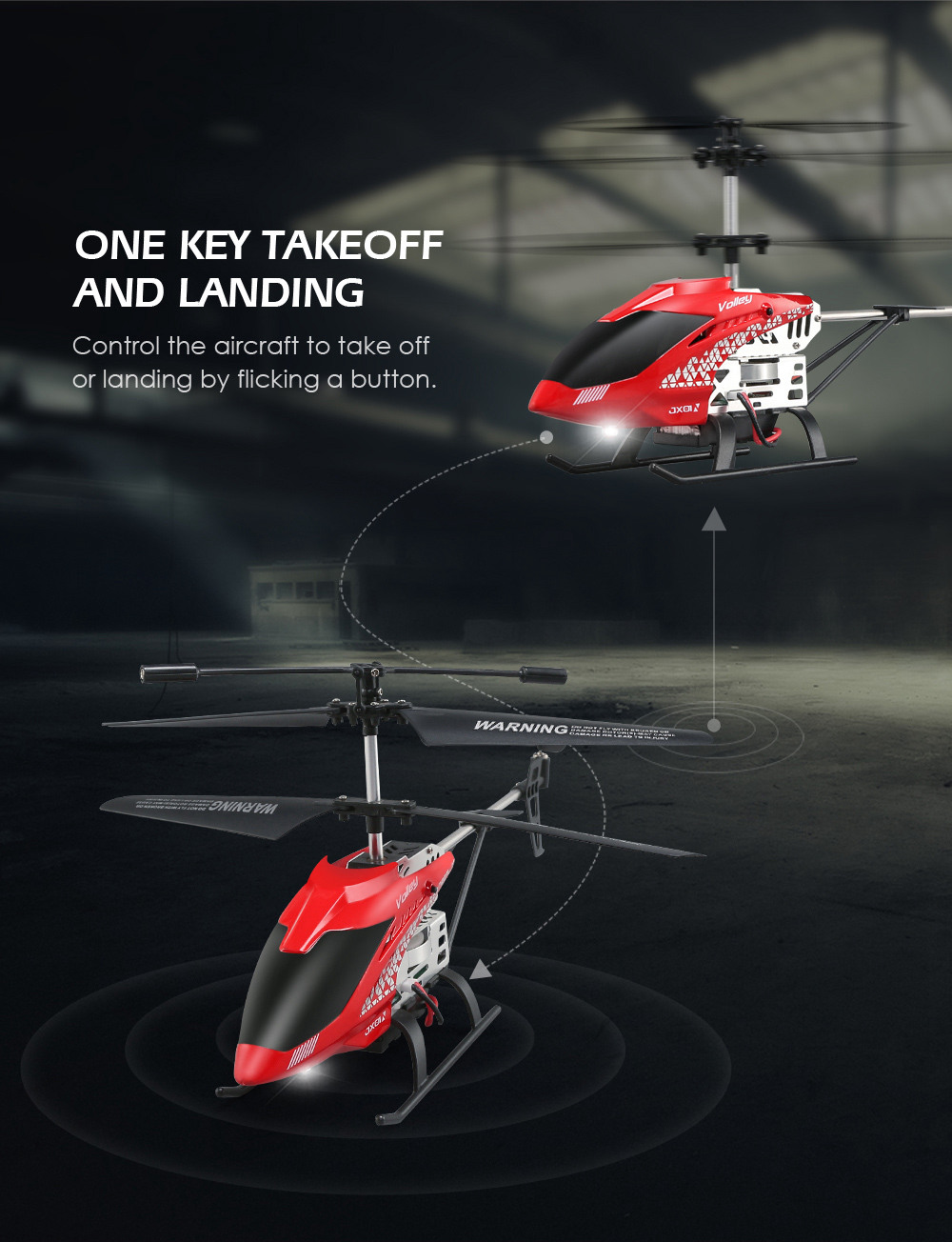 JJRC JX01 DAWN RC Helicopter 2.4G 6-Axis Gyro with Altitude Hold Mode - Red