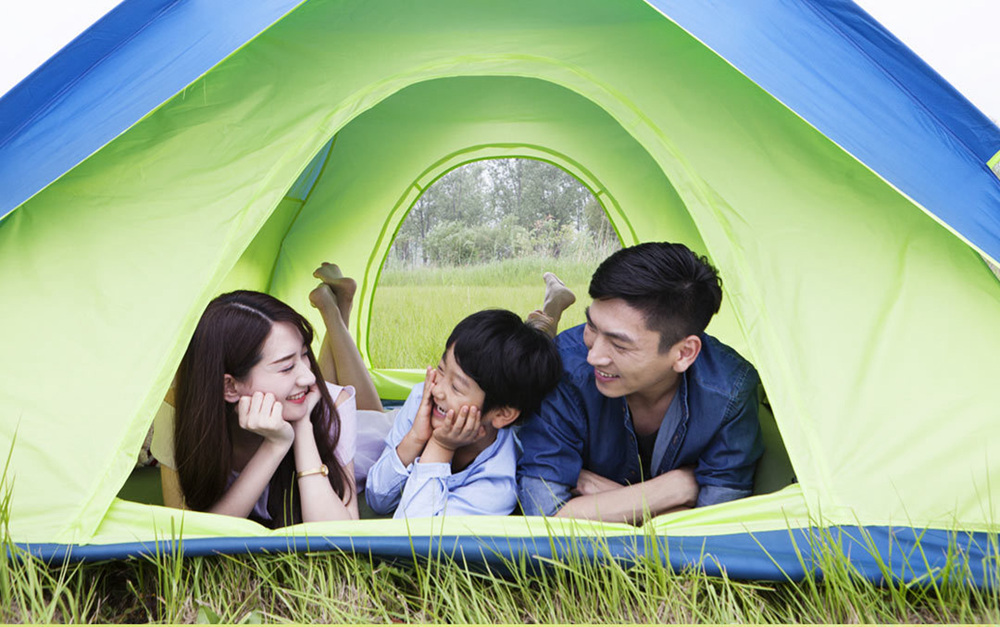 Xiaomi Zaofeng Outdoor Automatic Tent Multifunction Large Space UPF50+ Double Sunscreen Lift Up Easily - Blue + Green