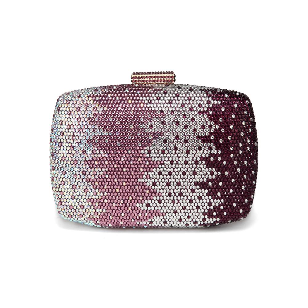 CAIYUE Women Handbag Wedding Party Evening Envelope Clutch Bag Wallet Purse Messenger Phone Bag - Purple
