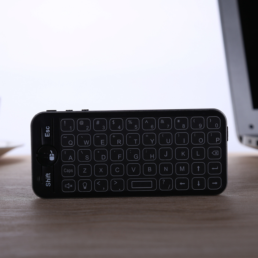 Ipazzport KP-810-16T-RGB 2.4G Mini Wireless Keyboard with Touchpad Support Windows/Mac OS/Android/iOS - Black