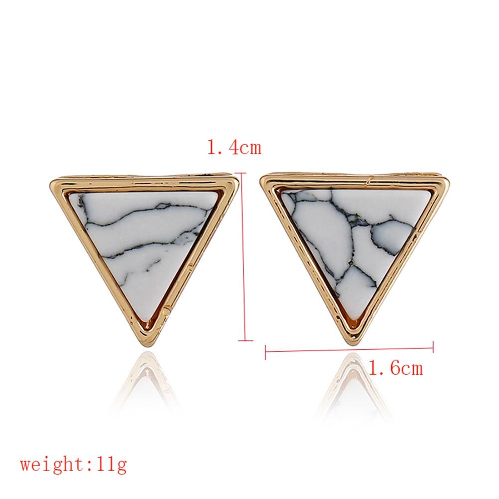 Female Stylish jewelry Triangle Stone Shape Earrings for Women Jewelry - Gold
