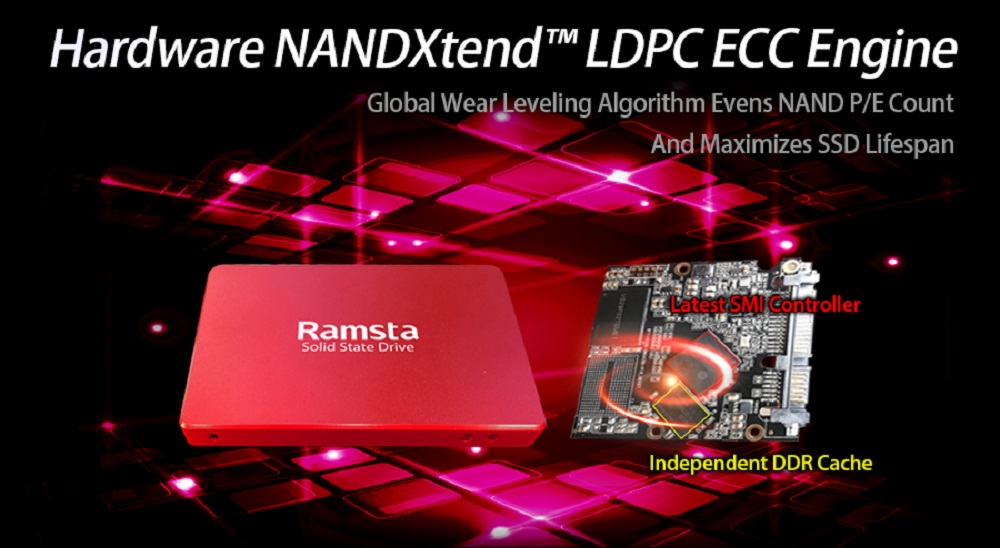 Ramsta S800 480GB SATA3 High Speed SSD Solid State Drive Hard Disk 2.5 Inch - Red