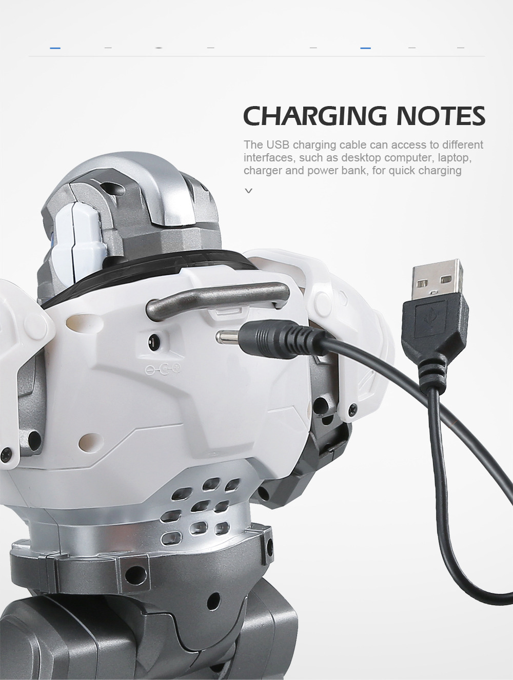 JJRC R5 CADY WILI RC Robot Programmable Dancing Smart Watch Follow Gesture Sensor Kids Toys - White