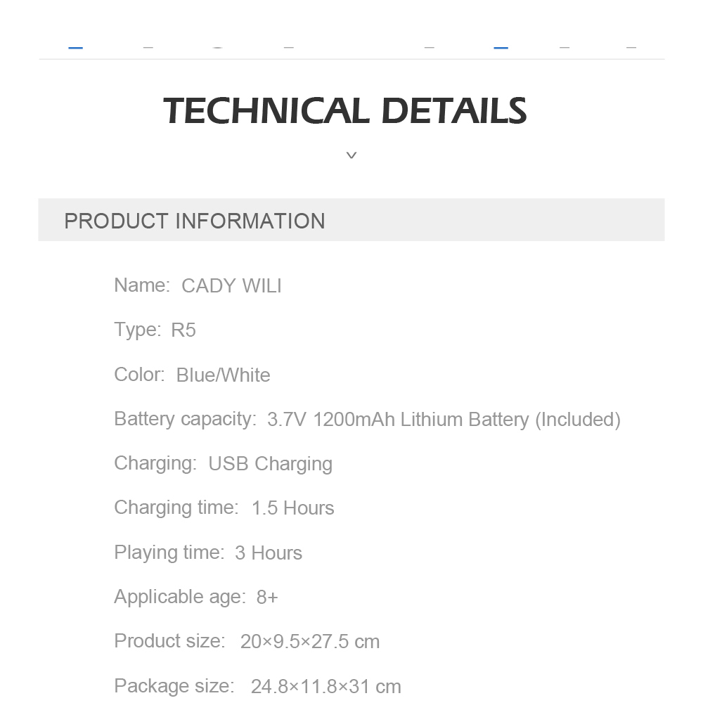 JJRC R5 CADY WILI RC Robot Programmable Dancing Smart Watch Follow Gesture Sensor Kids Toys - White