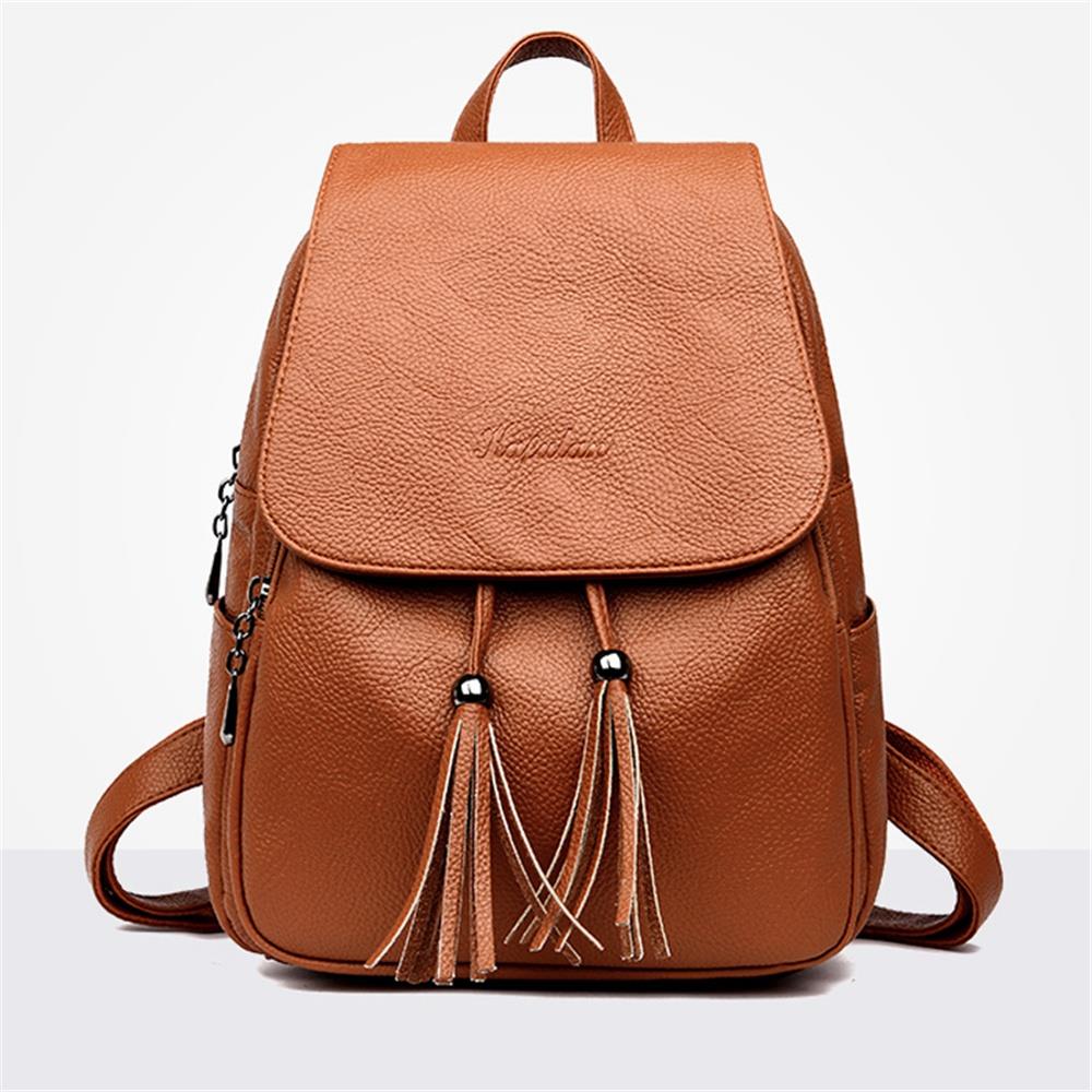 Women Backpack Shoulder Bag Rucksack Travel Daypack-Brown