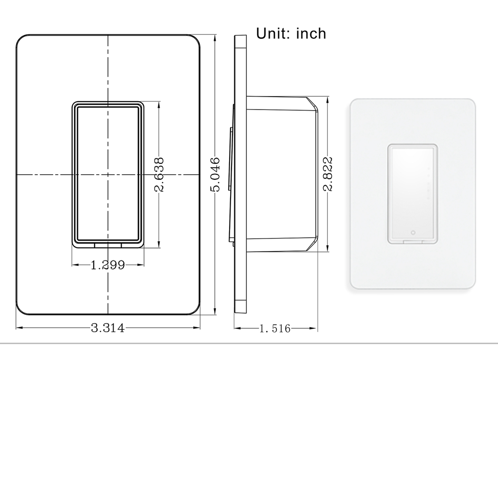 Geekbes MJ-S01 WiFi Smart Switch Remote Control and Scheduled on/off Works with Amazon Alexa and Google Assistant - White/US Plug