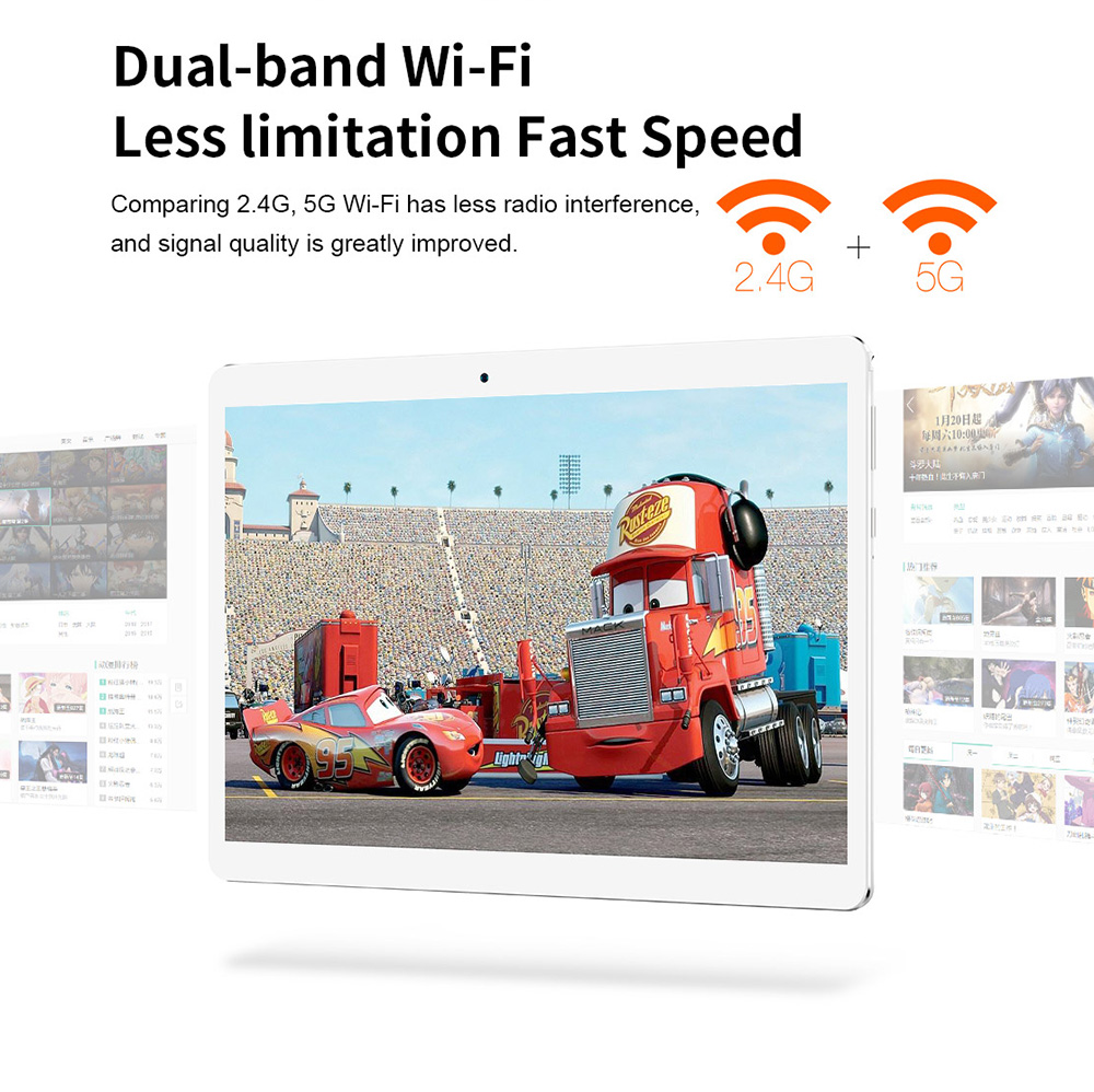 Teclast A10H Tablet PC MT8163 Quad Core 10.1" IPS 1280*800 2GB RAM 16GB ROM Built-in GPS Android 7.0 - White+Silver