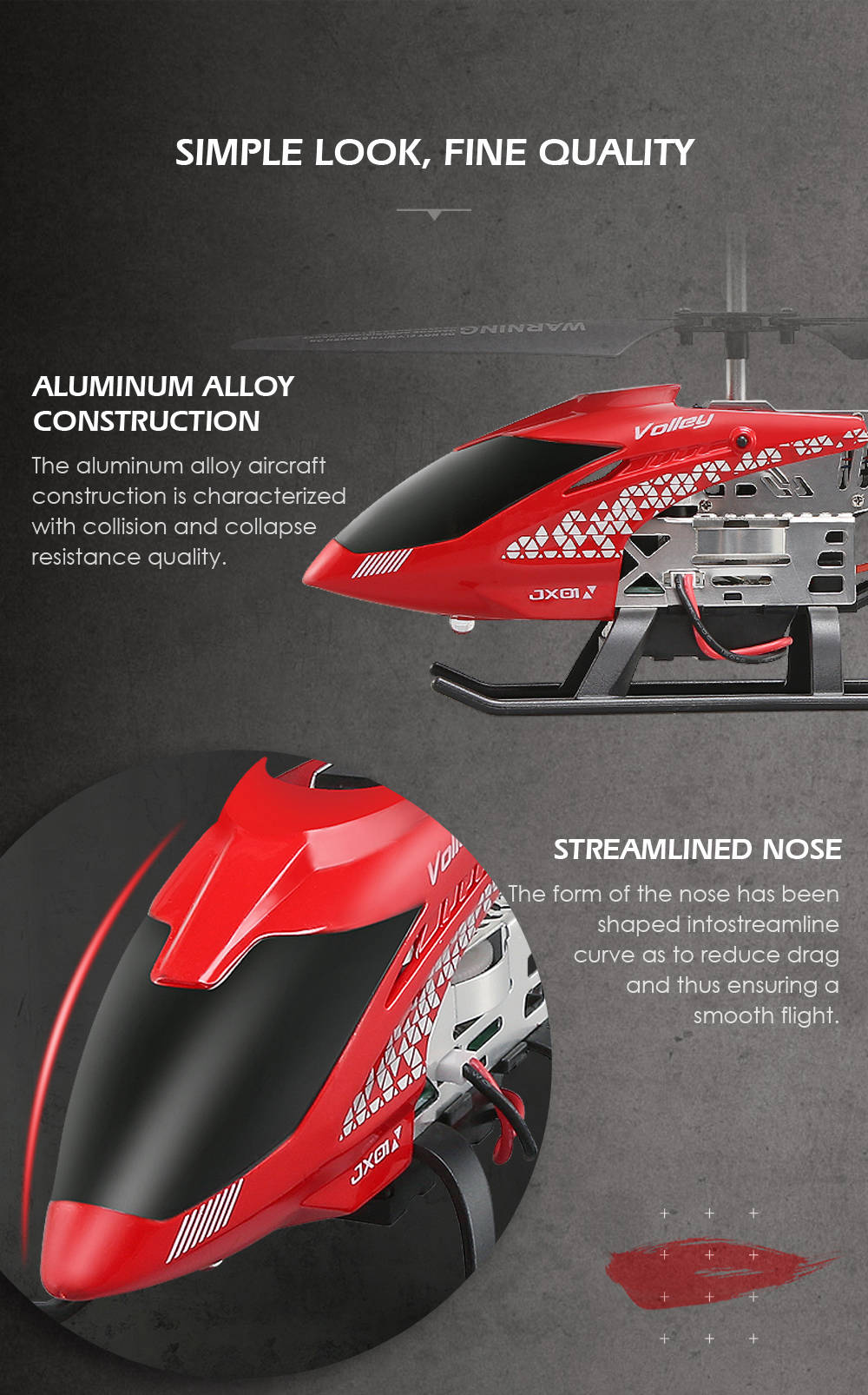 JJRC JX01 DAWN RC Helicopter 2.4G 6-Axis Gyro with Altitude Hold Mode - Red