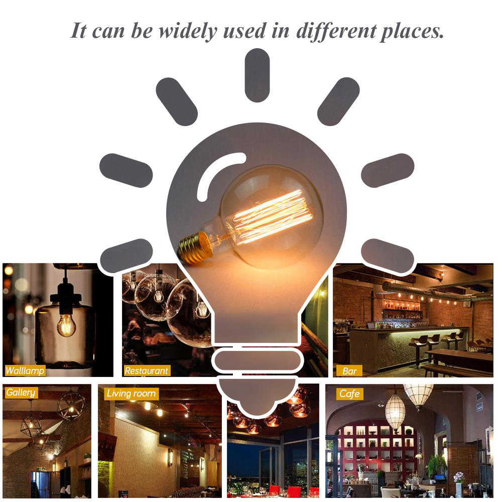 T45 4W E27 Light Bulb 2300K Warm Yellow Incandescent Light Source Retro Design