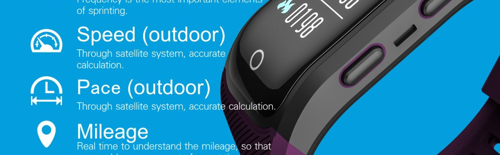 [Spain Stock]Makibes G03 Plus Smart Bracelet Built-in GPS Color Screen Dynamic Heart Rate Monitor IP68 Water Resistant Bluetooth Compatible With IOS Android - Black