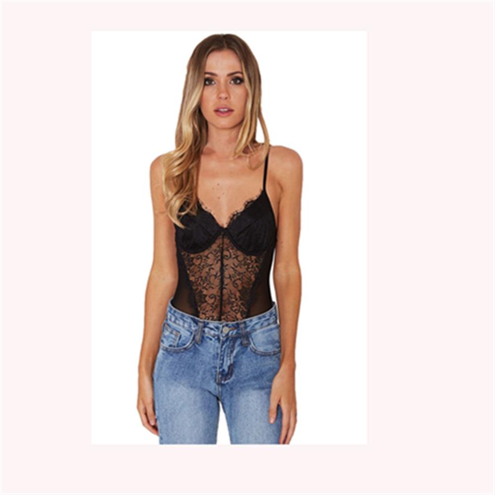 Women Lace Mesh Bodysuit Lingerie 