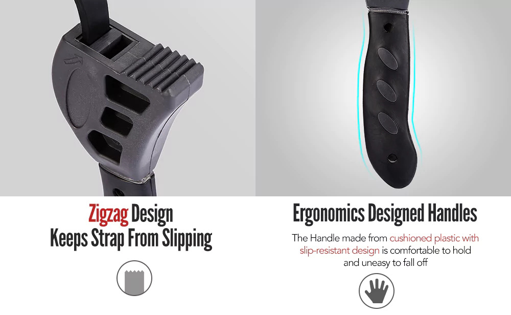 Adjustable Multi-function Rubber Strap Wrench Tools - Black