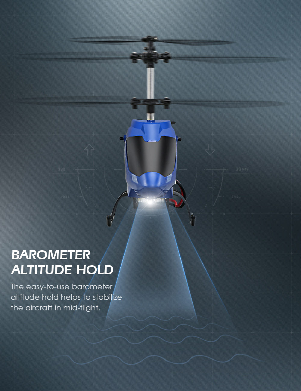 JJRC JX01 DAWN RC Helicopter 2.4G 6-Axis Gyro with Altitude Hold Mode - Blue