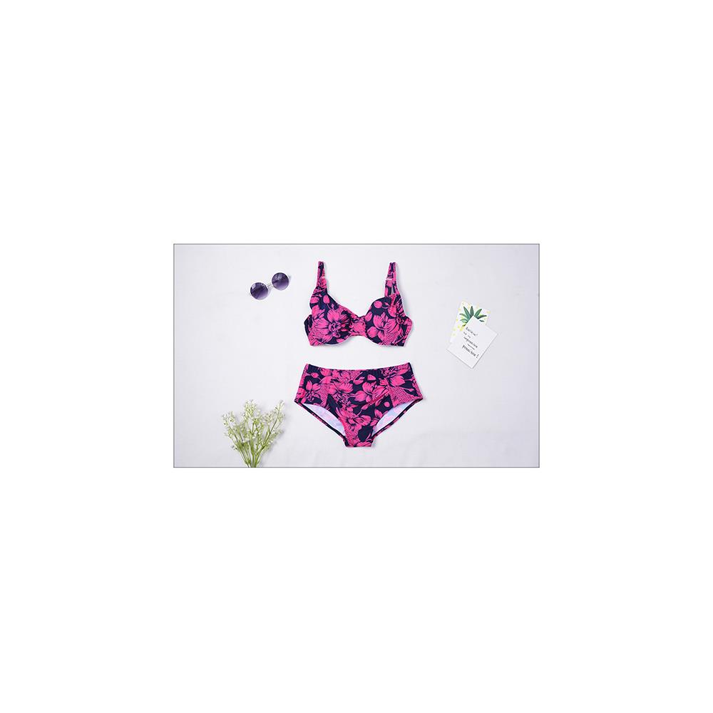 Women Sexy Fashion Comfortable Swimwear Big Size Swimsuit Plus 2XL - Red
