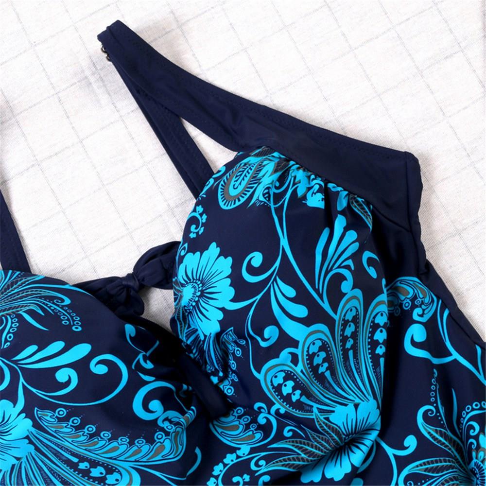 Women Sexy Fashion Comfortable Swimwear Big Size Swimsuit Plus Size 6XL - Blue