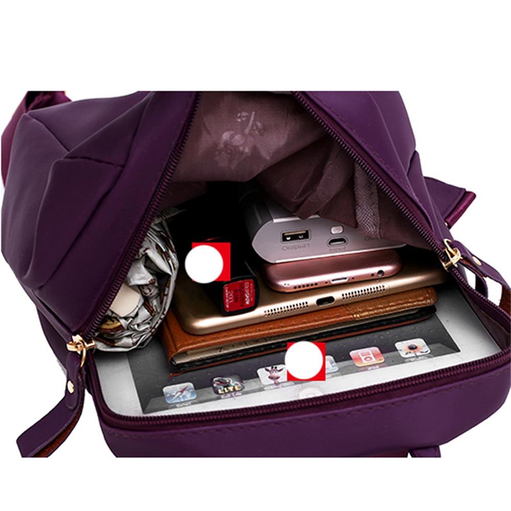 5pcs/Set Women Bags Large Capacity  PU Leather Shoulder Handbag  Backpack Bag Female Totes Purse-Purple