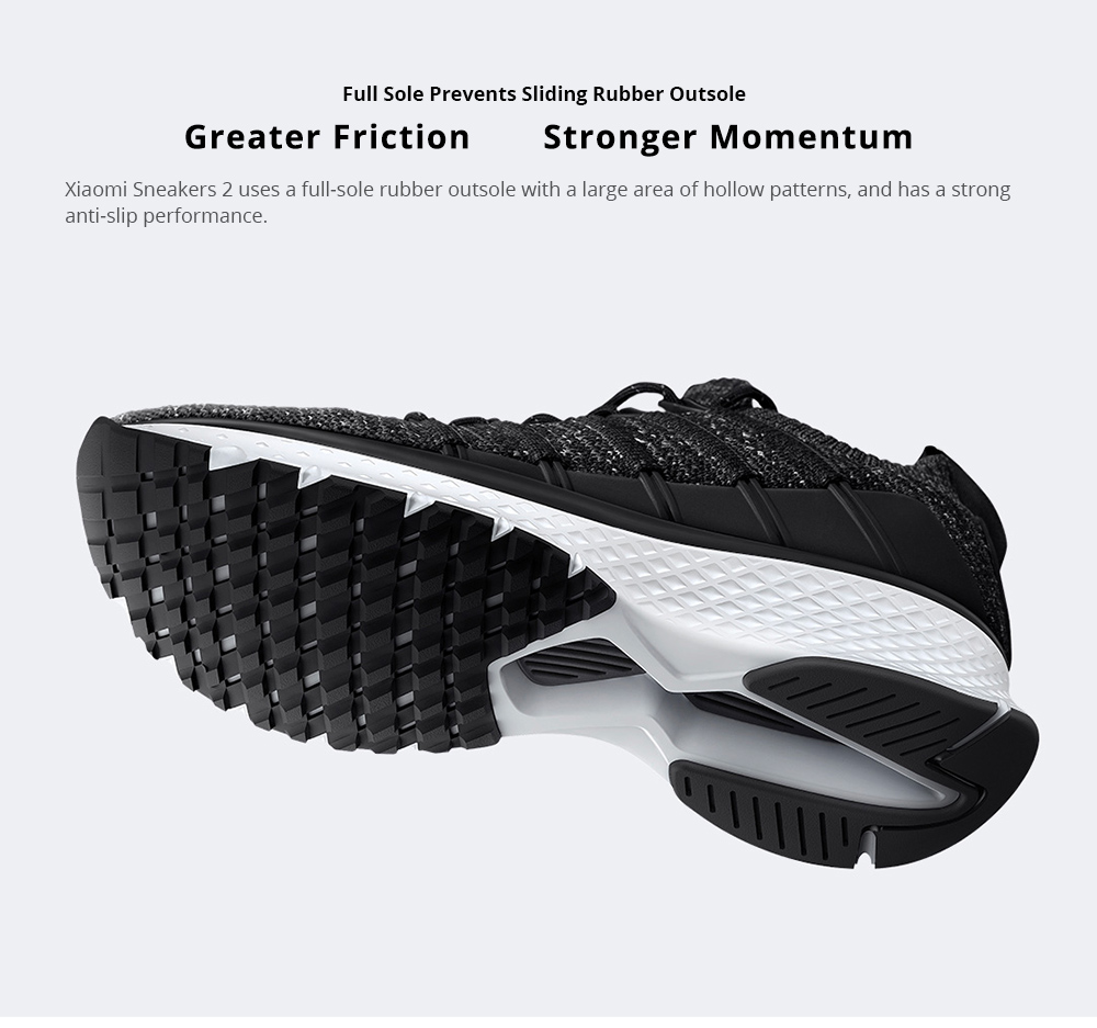 Xiaomi Mijia Sneakers 2 One Piece High Elastic Knitted Upper Fishbone Bionic Structure - White / Size 36 (Woman)