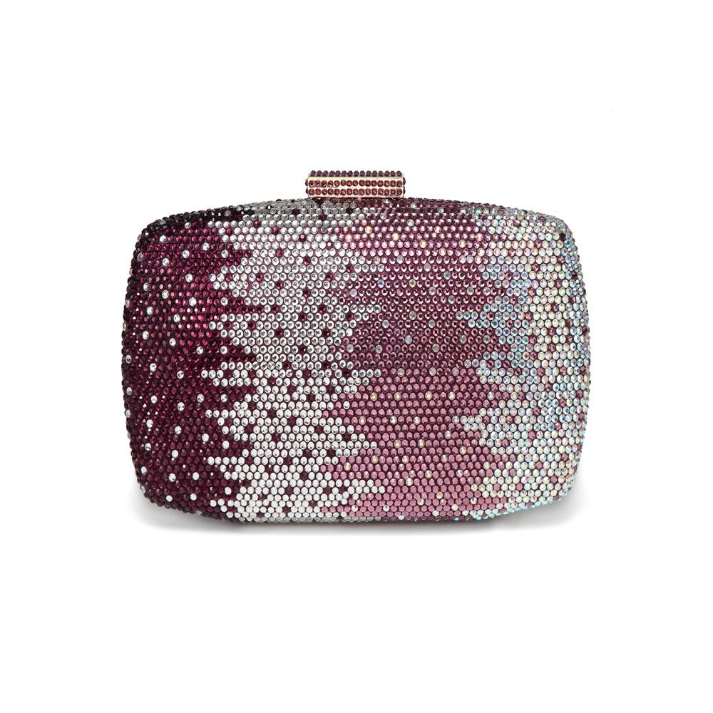 CAIYUE Women Handbag Wedding Party Evening Envelope Clutch Bag Wallet Purse Messenger Phone Bag - Purple