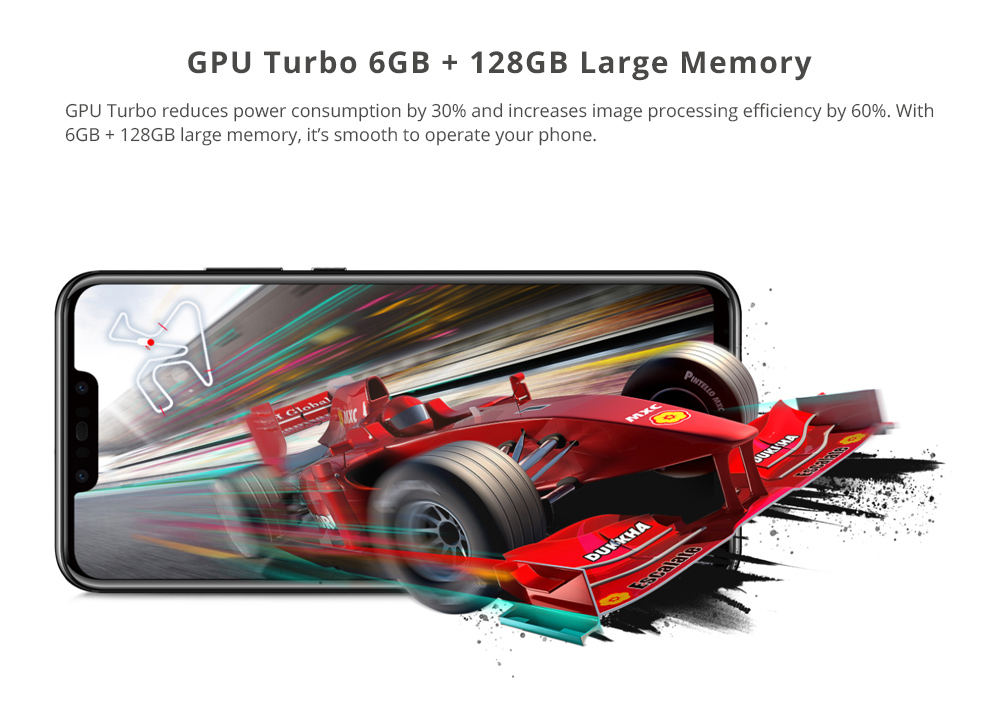 HUAWEI Nova 3 6.3 Inch FHD+ Screen 4G LTE Smartphone Kirin 970 6GB 128GB Dual 24.0MP Cameras Android 8.1 Type-C Touch ID OTG - Black