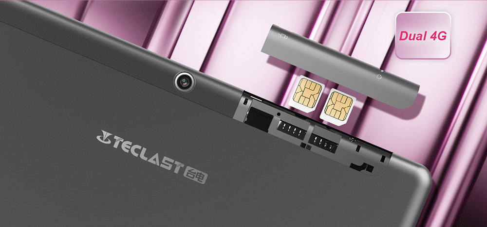 Teclast M20 4G Phablet MT6797 Deca Core 10.1" IPS 2560*1600 4GB RAM 64GB ROM Built-in GPS GLONASS Beidou A-GPS Android 8.0 Dual SIM Dual Standby - Black+Silver