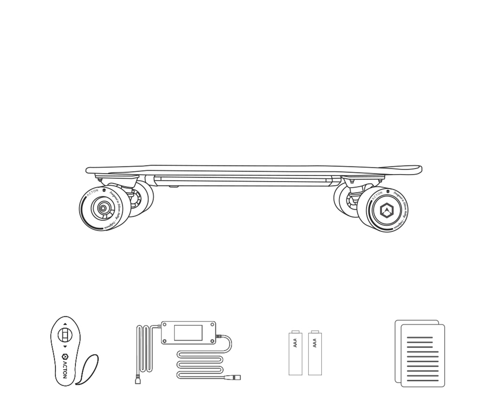 Xiaomi ACTON Intelligent Electric Skateboard Wireless Remote Control Omnidirectional LED Light Group 12KM Endurance - Grey + Green