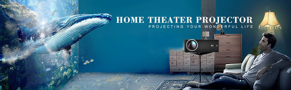 Cheerlux C7 Projector LCD 1500Lum support 720P 1080P HDMI/USB/VGA(PC)/Composite AV/Headphone/SD Port