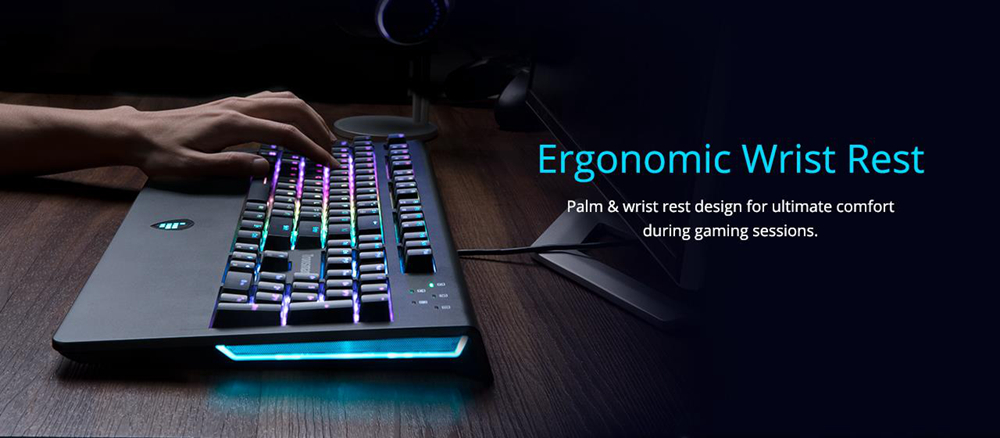 Tronsmart TK09R RGB Mechanical Gaming Keyboard with RGB Backlit, Macro, Blue Switches for Gamers - US Layout
