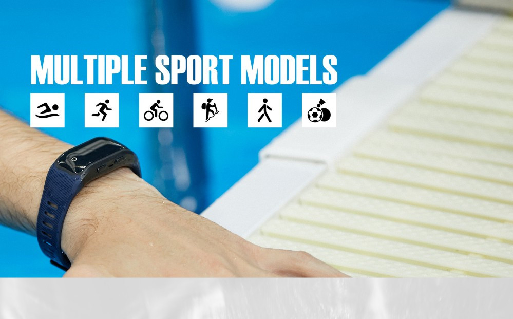 Makibes G03 Plus Smart Bracelet Built-in GPS Color Screen Dynamic Heart Rate Monitor IP68 Water Resistant Bluetooth Compatible With IOS Android - Blue