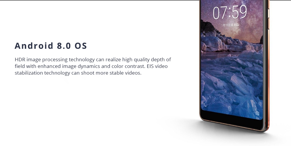 Nokia 7 Plus 6.0 Inch 4G LTE Smartphone Snapdragon 660 Octa Core 4GB 64GB 12MP+13MP Dual Rear Cameras Android Oreo Touch ID - Black
