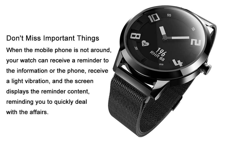 Lenovo Watch X Quartz Smartwatch 8ATM Water Resistant Milanese Strap Bluetooth 5.0 Sapphire Glass Heart Rate Monitor - Black