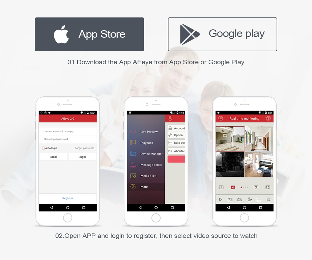 ESCAM QH001 Outdoor 1080P Dome IP Camera H.265 Day Night Vision Motion Detection Onvif Protocol 3D DNR IR distance - White/EU Plug