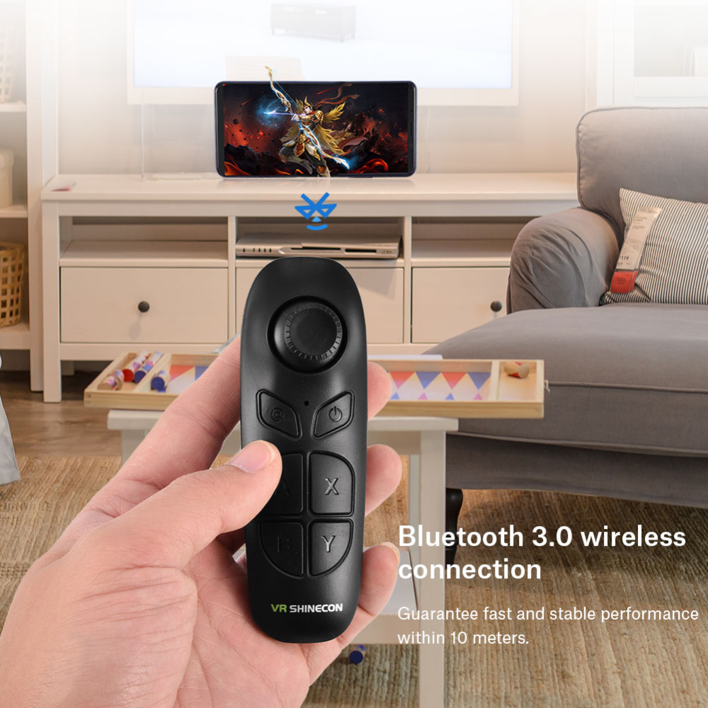 VR SHINECON SC-B03 Portable Wireless Bluetooth Gamepad for Virtual Reality Glasses Games- Black