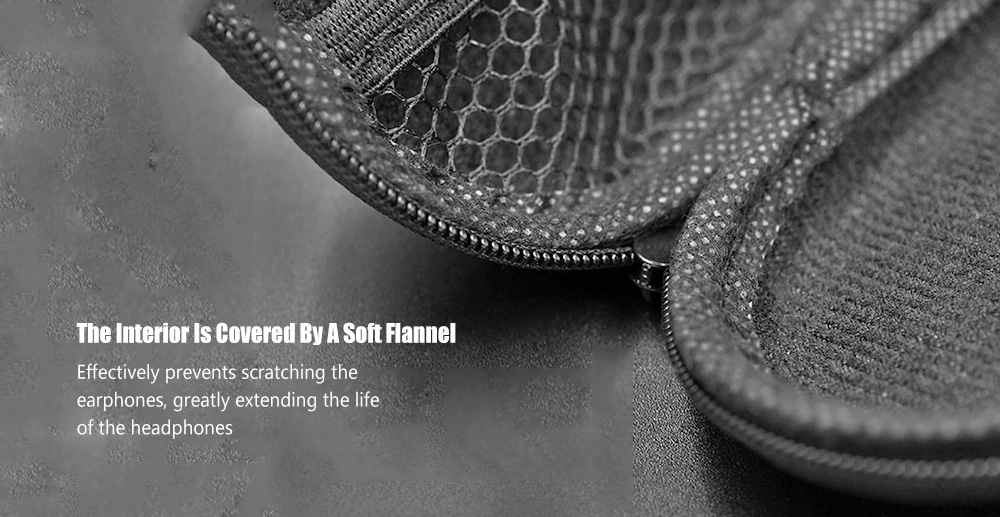 KZ PU Leather Earphone Bag Earbuds Storage Box - Black