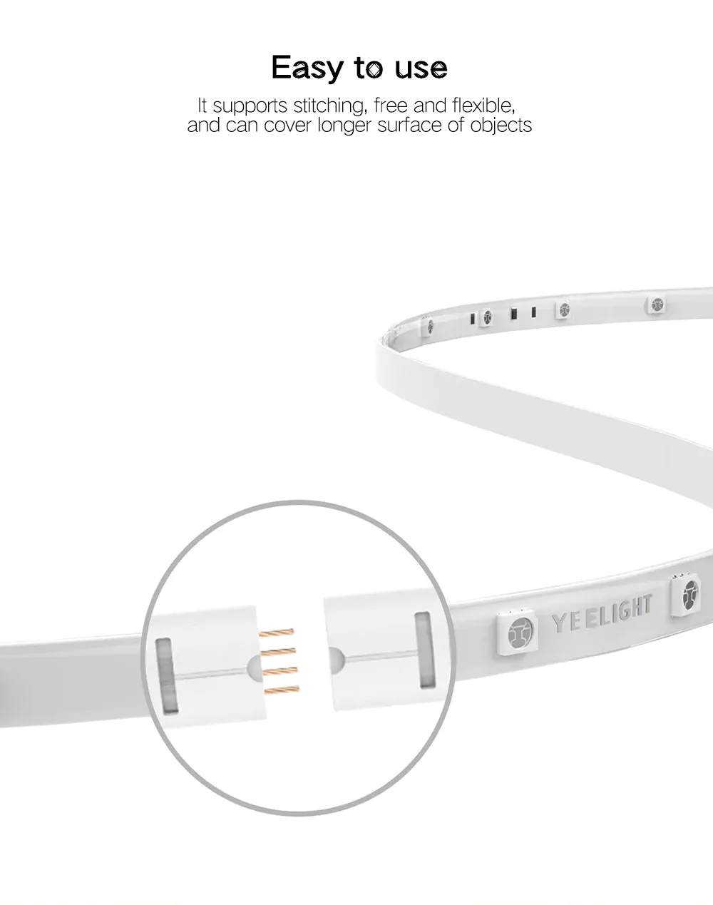 Original Xiaomi Yeelight Smart Light Strip Extension Version RGB 2M 16 Million Colors WiFi Intelligent Scenes Upgrade Version - White