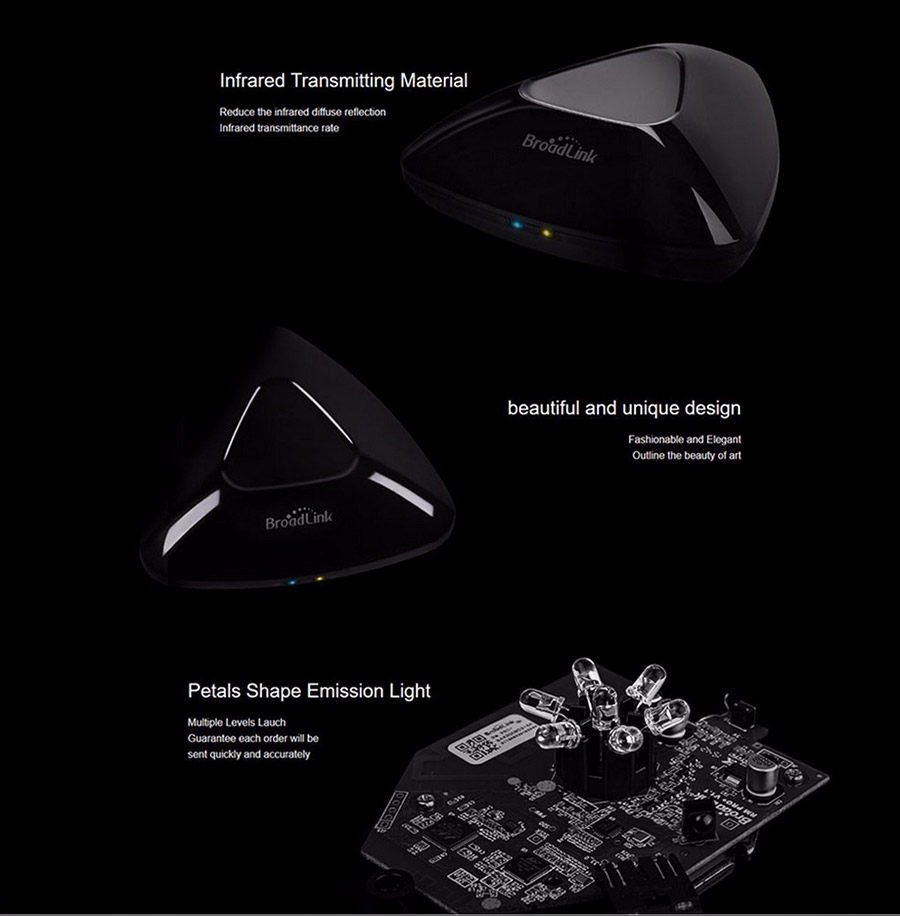 Broadlink RM Pro Smart Intelligent WIFI/IR/RF Remote Controll Center System for iPhone Android Device - Black