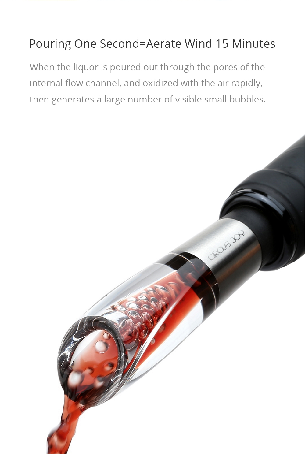 Xiaomi CIRCLE JOY Stainless Steel Wine Decanter Black