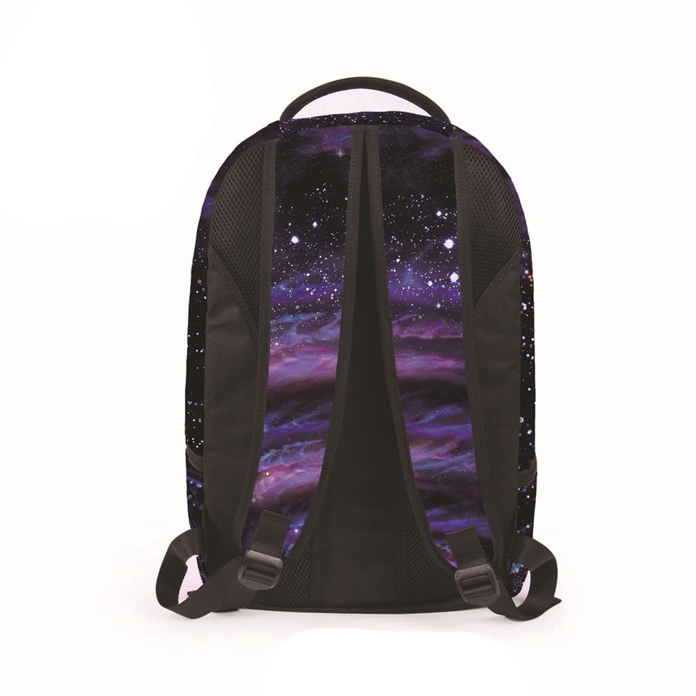 3D Creative Printed Starry Sky Conductor Pattern Men And Women Rucksack Travel Satchel Backpack - Purple