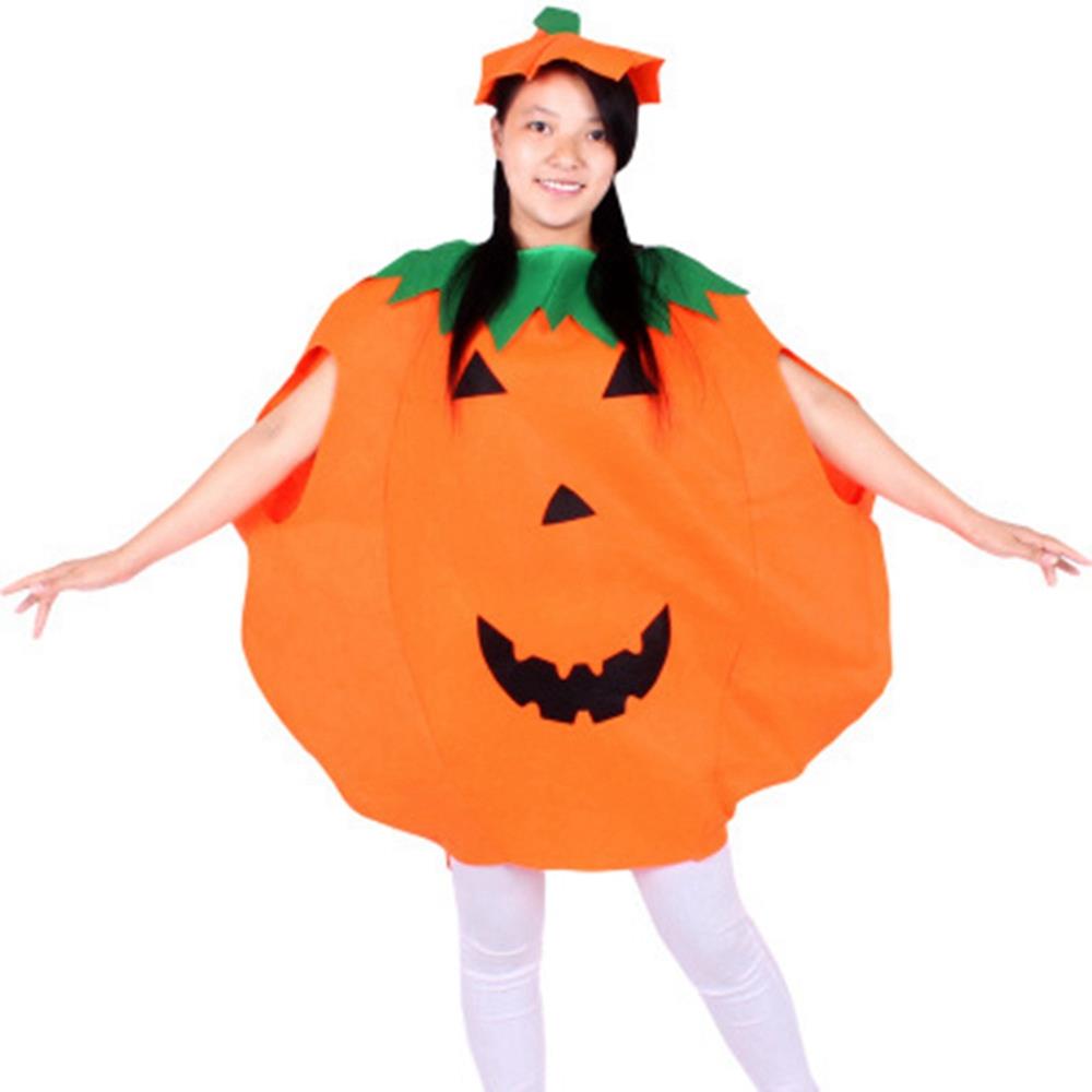 Halloween Performance Costume Pumpkin Cloak + Hat