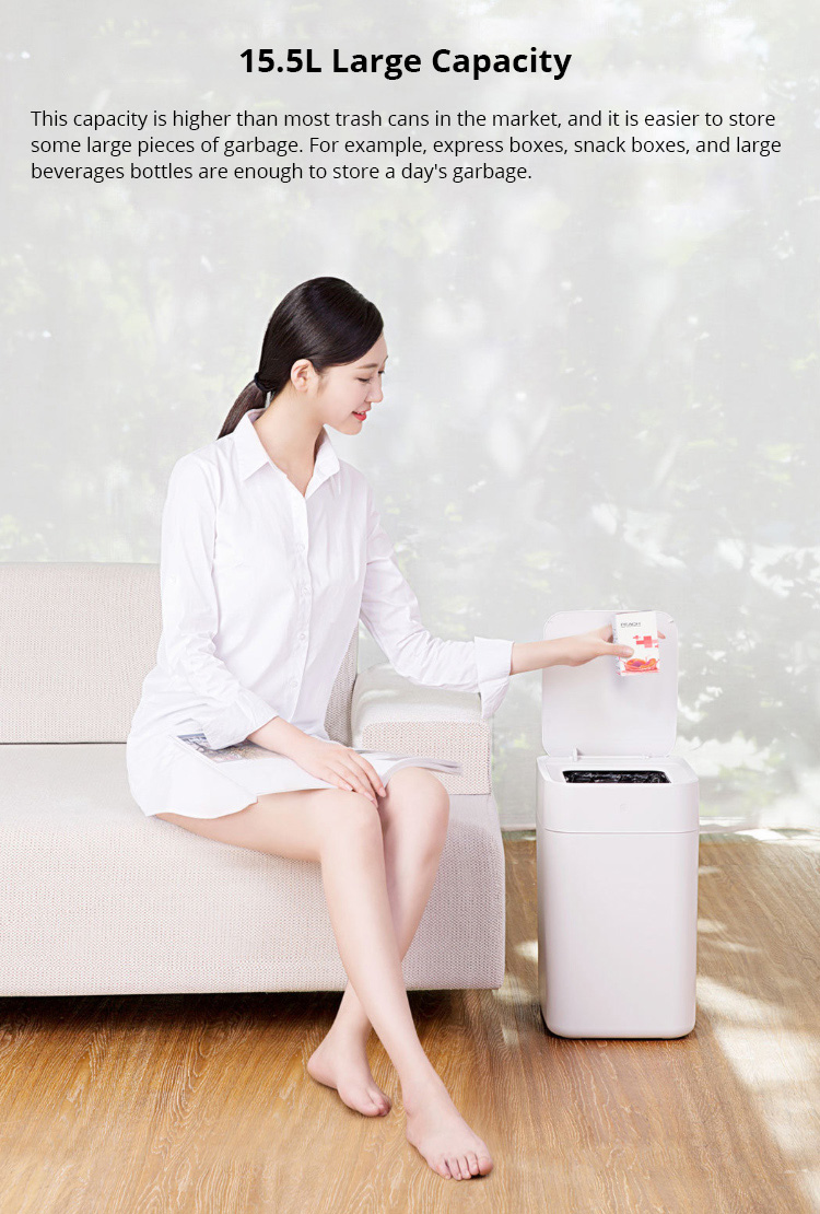 Xiaomi Townew Smart Trash Can Automatic Sealing Changing Bags Induction Cover One Key Control - White