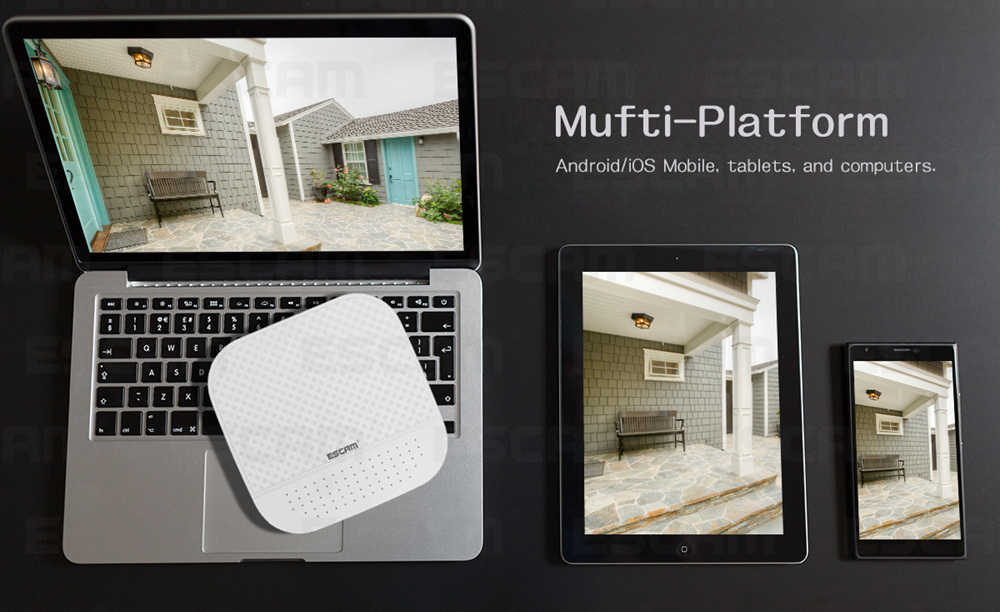 ESCAM PVR208 1080P 8+2CH ONVIF NVR with 2ch Cloud Channel For IP Camera System - White/UK Plug