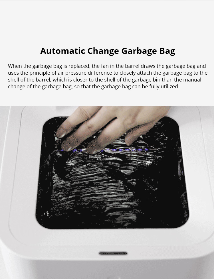 Xiaomi Townew Smart Trash Can Automatic Sealing Changing Bags Induction Cover One Key Control - White