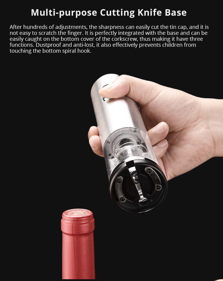 Xiaomi CIRCLE JOY Stainless Steel Electric Corkscrew for Wines Bottle - Silver