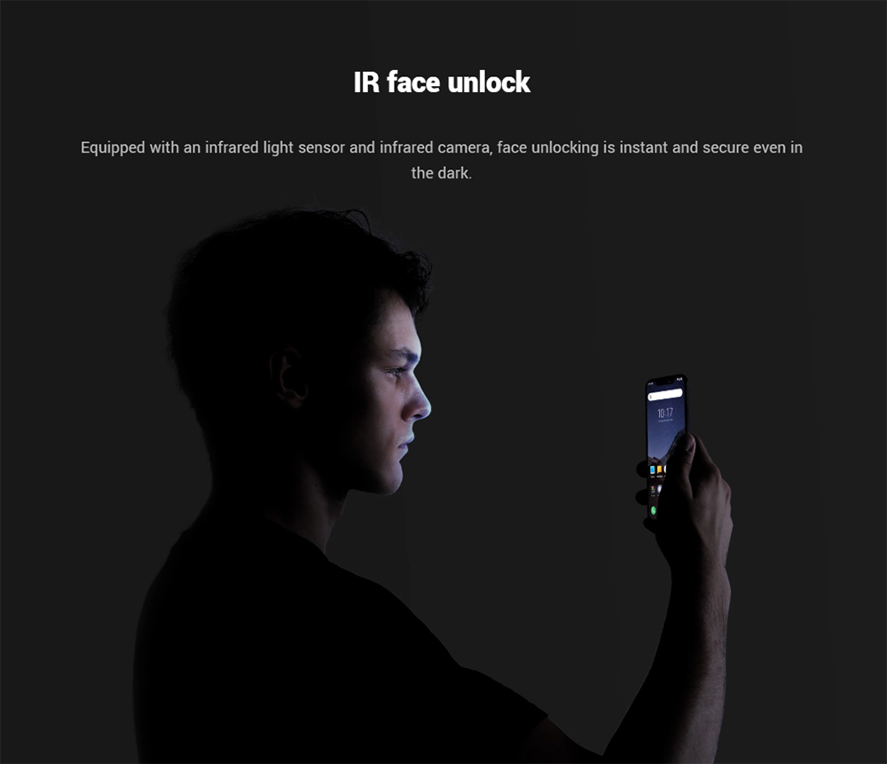 [HK Stock][Official Global Version]Xiaomi Poco F1 6.18 Inch 4G LTE Smartphone Snapdragon 845 6GB 64GB 12.0MP+5.0MP Dual Rear Cameras MIUI IR Face Unlock Type-C Fast Charge - Graphite Black